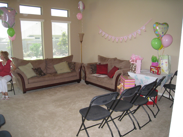 living room baby shower