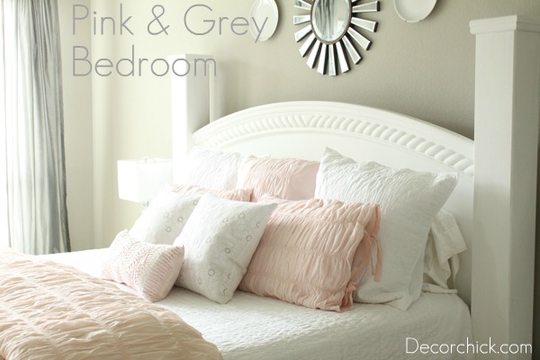 Elegant White Master Bedroom & Blush Decorative Pillows - The Pink Dream