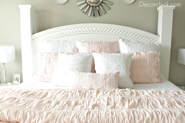 Gray white deals pink bedroom