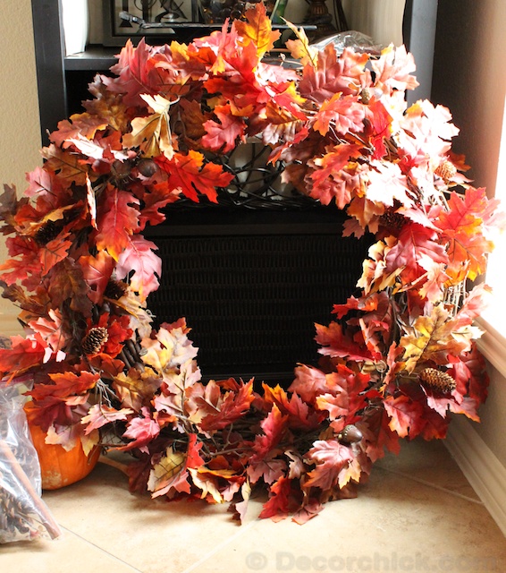 How To Make An Easy Wreath Fall Front Door Wreath - Decorchick!