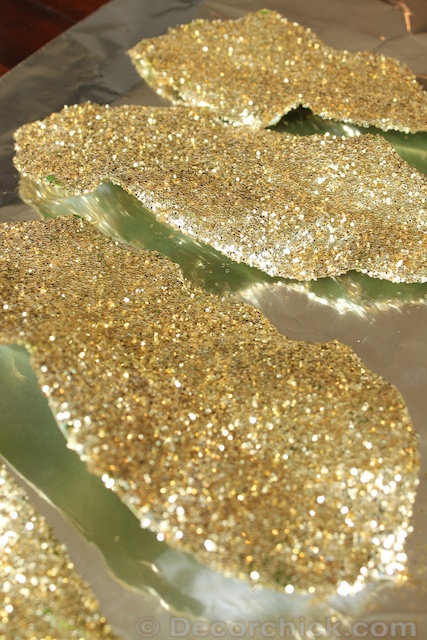 glitter magnolia leaves