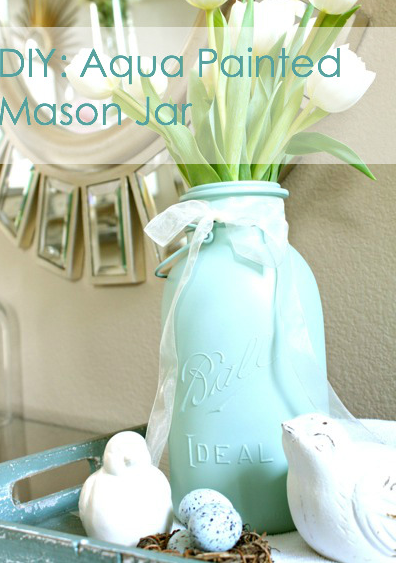 aqua mason jar