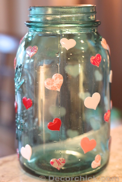 A Set Of Glass Jars A Cute Jar Filled With Hearts And A Glass