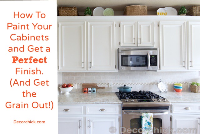 How To Paint Your Cabinets Like The Pros And Get The Grain Out Decorchick