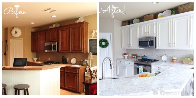 Oak Kitchen Cabinets Before and After