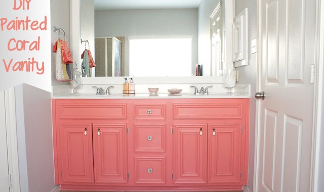 DIY Painted Coral Vanity