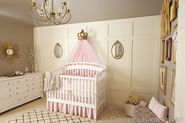 pink and gold nursery