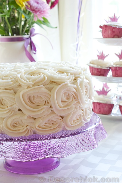 White Rosette Cake