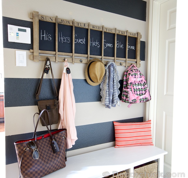 Mudroom Makeover Under $100! | And A Striped Wall - Decorchick!