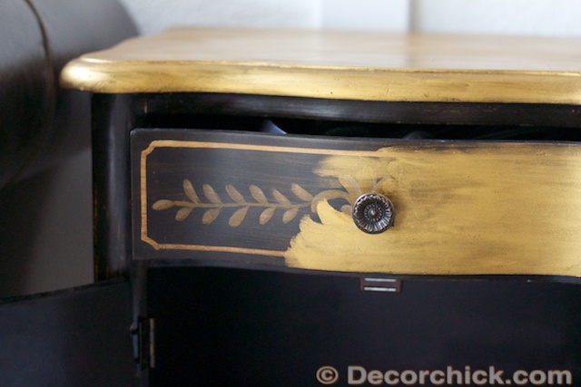 Gold Metallic Paint Wood Furniture