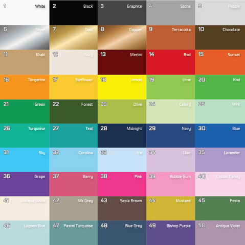 Matthews Paint Color Chart