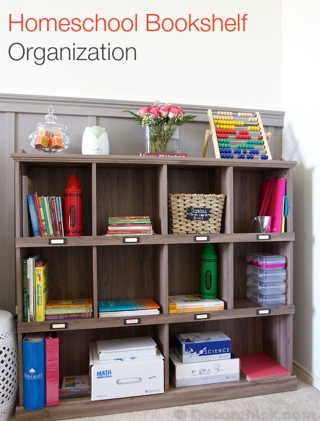 Cardboard Shelf Organizer for Homeschool