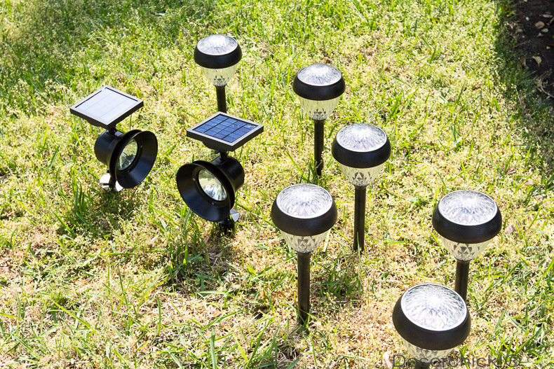 SUWHWEA Ground Light 10 Pack Solar Small Tube Lights Outdoor