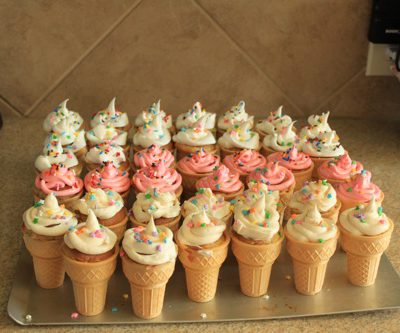 Birthday Cupcakes in Ice Cream Cones