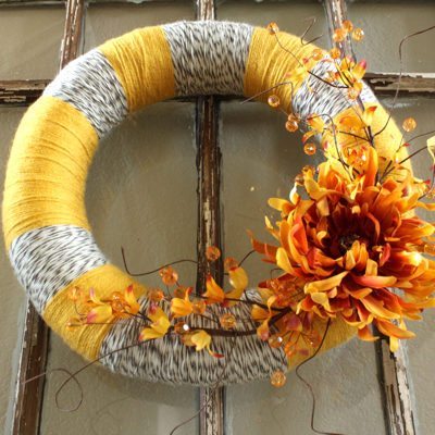 A Pretty Yarn Wreath