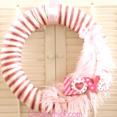 A Valentine Yarn Wreath