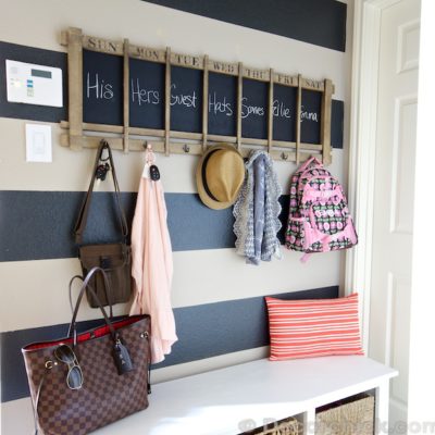 Mudroom Makeover Under $100! | And A Striped Wall