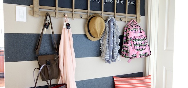 Mudroom Makeover Under $100! | And A Striped Wall