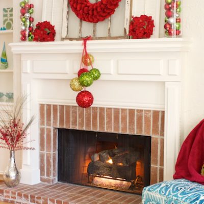 Christmas Fireplace and Mantel Makeover | www.decorchick.com