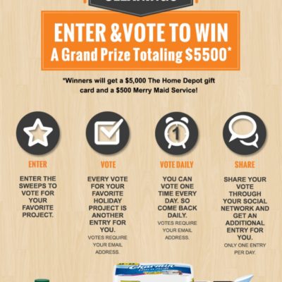 $200 Home Depot Giveaway and $5,000 Sweepstakes!!
