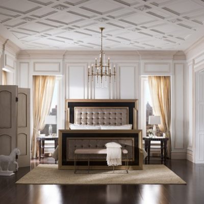 Beautiful Moulding Treatment on Ceiling | www.decorchick.com