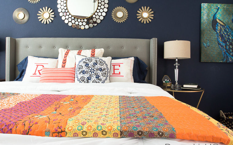 Navy and Orange Bedding | Decorchick!®